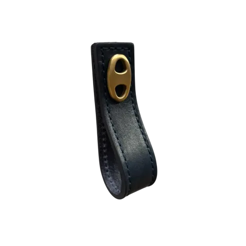 Leather pull tab Marina with stitching